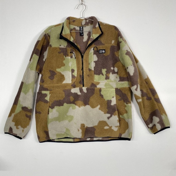 Mountain Hardwear Jacket Mens XL Camo Fleece 1/4 Zip Anorak Pockets Outdoor